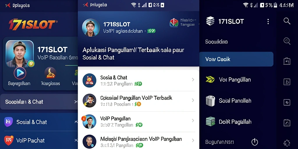 Antarmuka pengguna 171SLOT dengan fitur panggilan VoIP yang menarik.