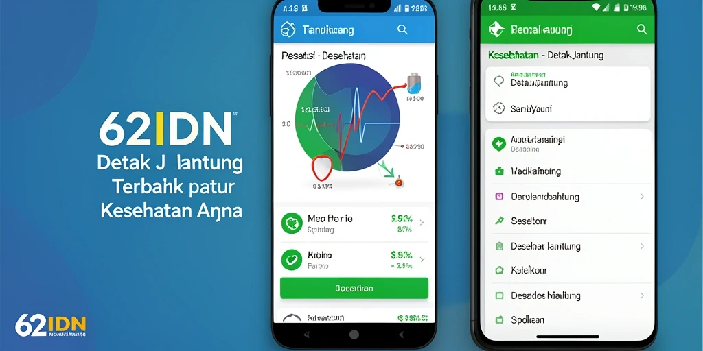 Antarmuka intuitif aplikasi Detak Jantung 62IDN yang mudah digunakan.