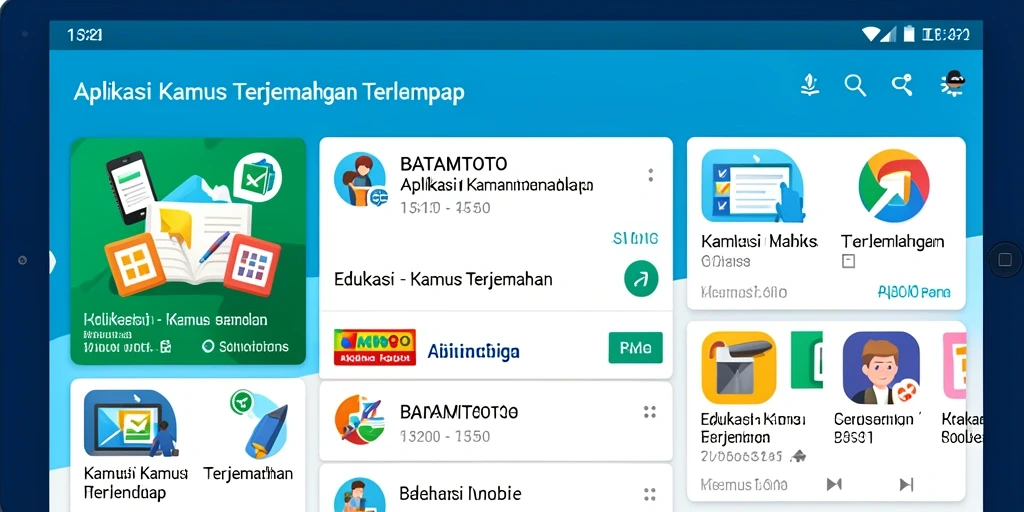 Tampilan antarmuka aplikasi Kamus Terjemahan BATAMTOTO yang intuitif.