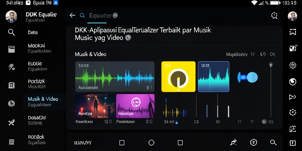 Tampilan antarmuka DKK dengan berbagai pengaturan Equalizer.