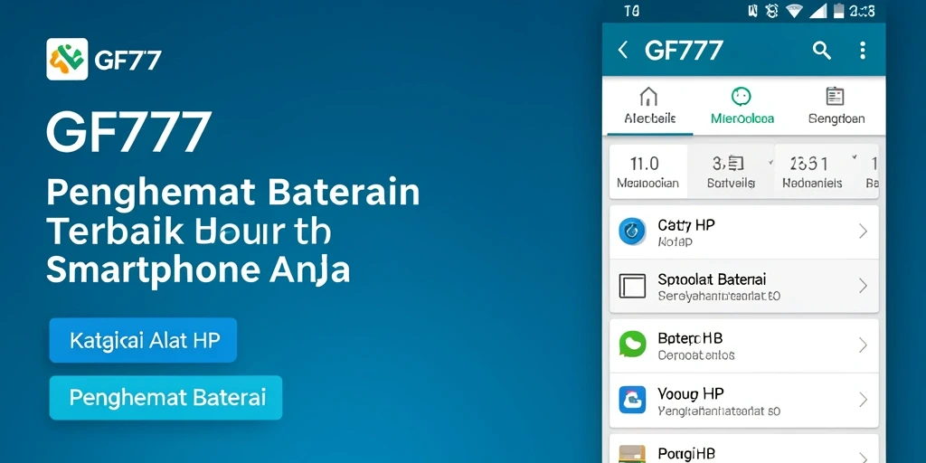 Tampilan antarmuka pengguna GF777 yang modern untuk penghemat baterai.