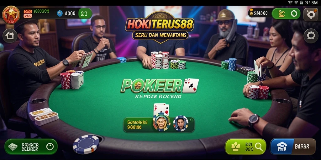 Tampilan antarmuka HOKITERUS88 dengan fitur poker yang menarik.