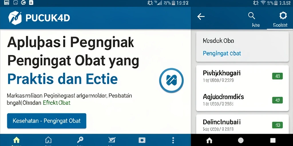 Tampilan antarmuka Pengingat Obat PUCUK4D yang menarik dan informatif.