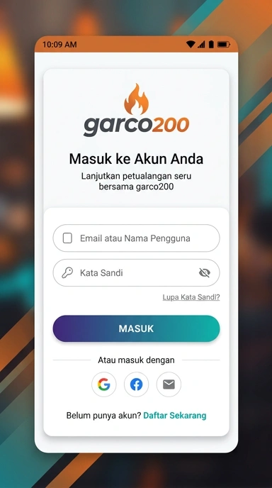Tampilan halaman login garco200